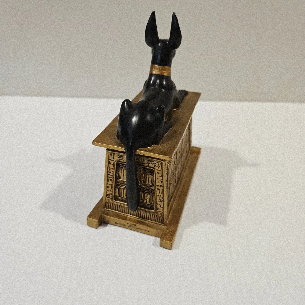 Summit Collection Laying Anubis Egyptian God Statue Figurine Black Gold